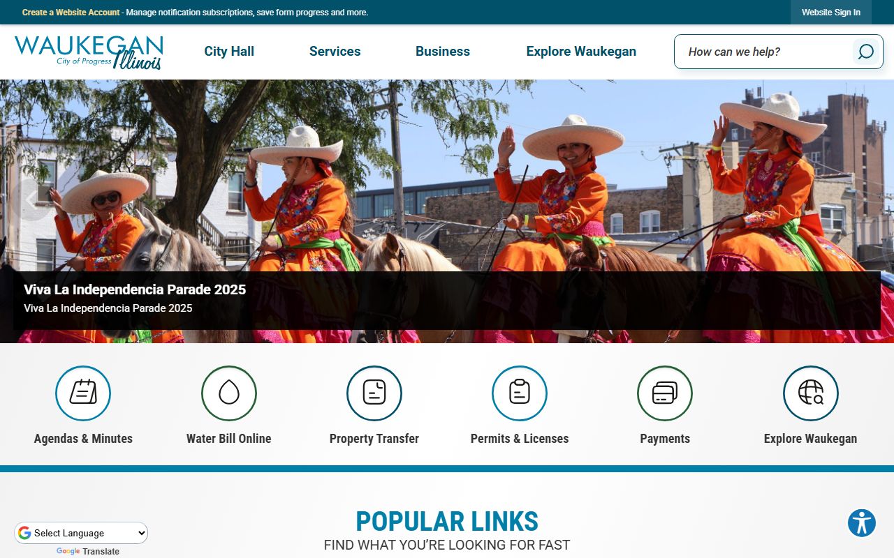 Waukegan Illinois city website divorce decree resources