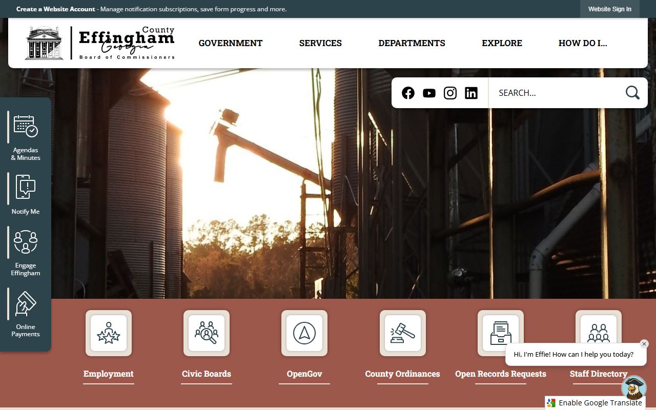 Effingham County Illinois government website