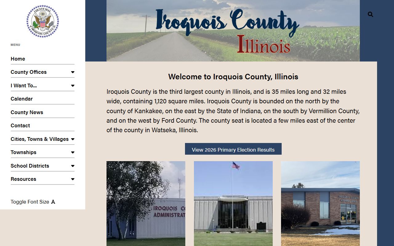 Iroquois County Illinois government website
