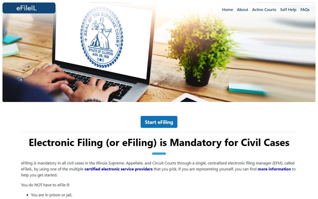 eFileIL Illinois official electronic filing portal for divorce decree cases