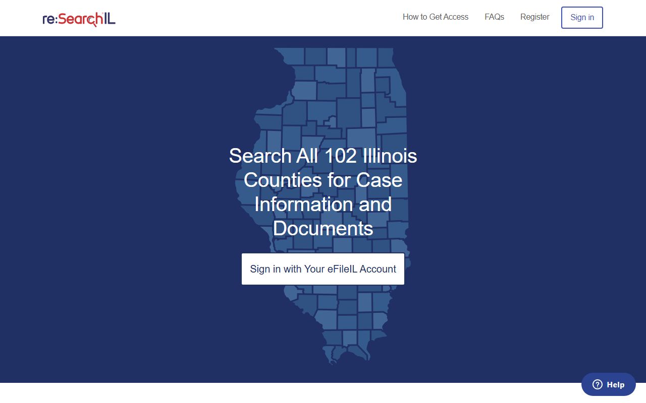 re:SearchIL cross-county electronic court records portal for Illinois divorce records